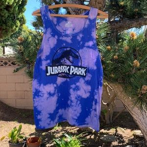 Jurassic Park Purple tie dye tank